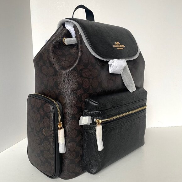 Coach CZ187 Baby Diaper Backpack Brown Signature Canvas Leather w/ Changing Pad - Picture 4 of 12